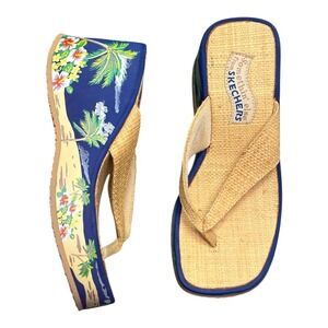 Vintage Somethin' Else By Skechers Platform Chuunky Wedge Sandals sz 7 NWOT! NEW